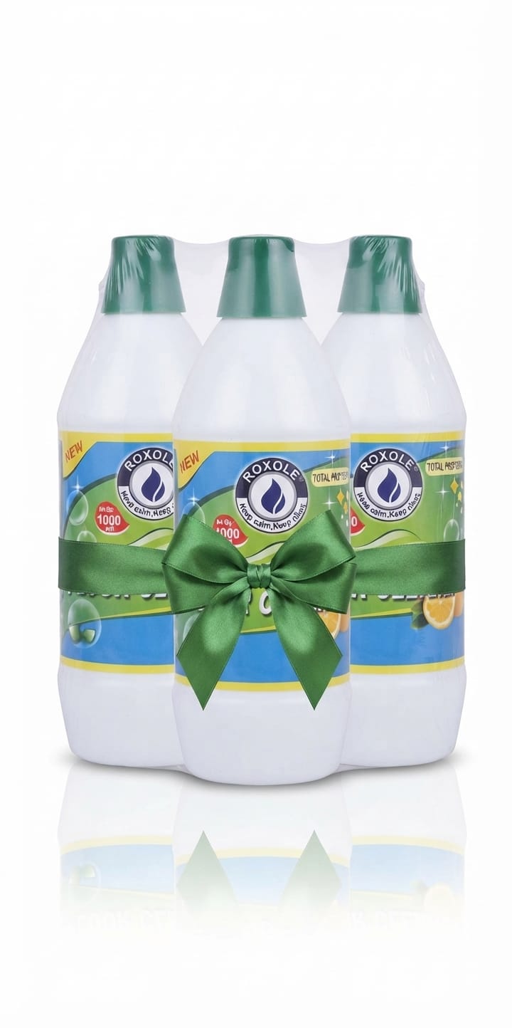 Deep clean your floors with Roxole Floor Cleaning Combo. This pack includes 3 bottles of premium floor cleaner, each containing 1 liter of powerful, effective cleaning solution.