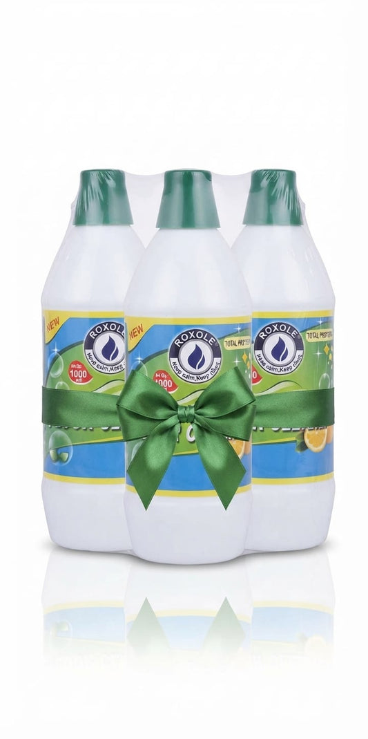 Deep clean your floors with Roxole Floor Cleaning Combo. This pack includes 3 bottles of premium floor cleaner, each containing 1 liter of powerful, effective cleaning solution.