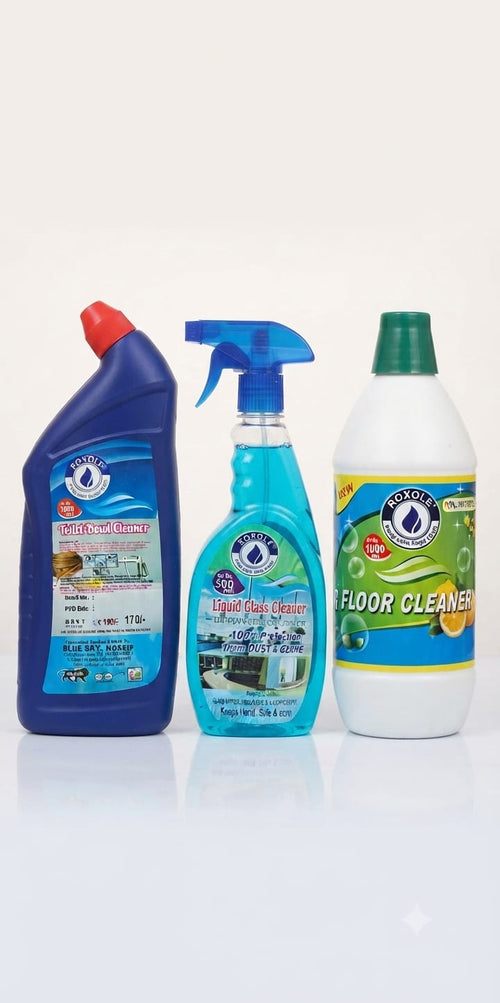 Floor cleaner 1 liter, toilet cleaner 1 liter and glass cleaner 500 ml  (Combo)