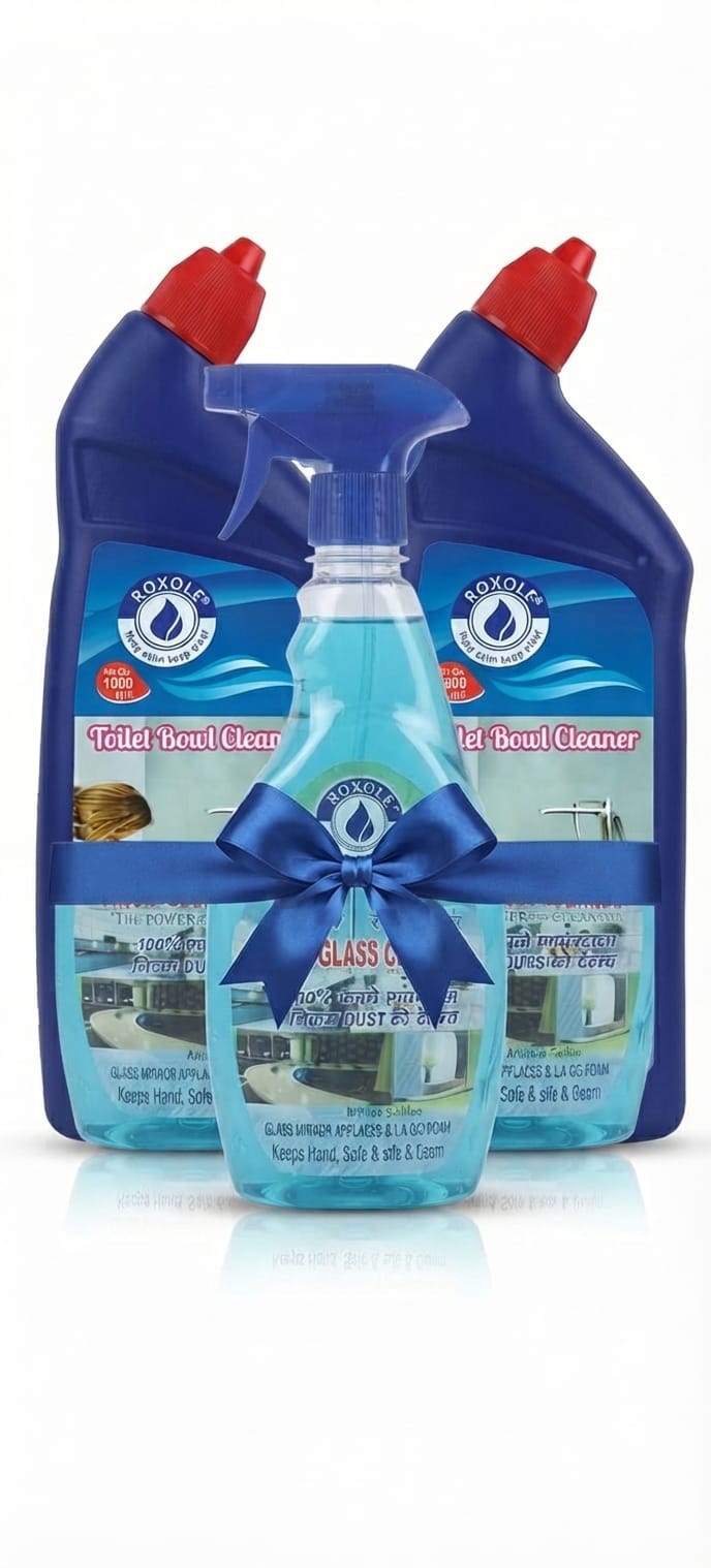 Roxole Toilet cleaner 2 pcs 1 ltr each and glass cleaner 500 ml  Combo pack